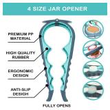 Jar Opener for Weak Hands, Seniors with Arthritis, 5 in 1 Multi Function Bottle Opener Lid Opener For Arthritic Hands with Non Slip Rubber Jar opener Gripper Pad(3-piece set, Blue)