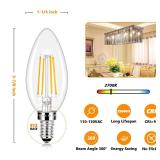 E12 LED Candelabra Bulbs 40 Watt Equivalent, 4W Vintage Candle Light Bulbs, 470Lm Warm White 2700K Edison Bulbs for Ceiling Fan, Filament Clear Glass Type B Lamp Bulbs for Chandelier (5 Packs)