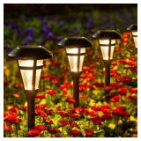 GIGALUMI Bright Solar Outdoor Lights Decorative 6 Pack, Solar Pathway Garden Lights Auto On/Off, Solar Lights Outdoor Waterproof Bronze Finished, Driveway Lights LED Landscape Lighting for Lawn Yard