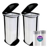 A 2PCS Portable Trash Bag Holder Collapsible Trash can with 50 PCS Drawstring Trash Bags | Expandable Outdoor Waste Bins Camping Accessories for Indoor Outdoor RV Picnic Kitchen Home Use