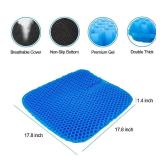 Large Gel Seat Cushion for Long Sitting With Non-Slip Cover,Soft & Breathable,Chair Cushion,Car seat Cushion,Office seat Cushion,Seat Cushion for Desk Chair,Wheelchair Cushion (Blue, Large Size)