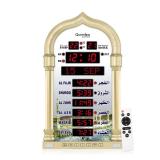 Qsnmieo Azan Clock for USA-Athan Wall Clock-Prayer Islamic Clock,Read Home/Office/Mosque Digital Azan Clock-Ramadan Eid Gifts Gold