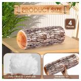 Huwena 2 Pcs Wood Log Pillows Tree Stump Pillows Decorative Round Throw Pillows 3D Digital Print Wood Trunk Stump Cylinder Cushion for Home Sofa Living Room Decor, 15.8 x 5.5 Inch