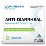 Puregen Labs Anti-Diarrheal Caplets - 24 Count - 2 mg Loperamide Hydrochloride - Easy-to-Swallow Anti-Diarrhea Pills - Diarrhea and Stomach Relief - Control Symptoms of Diarrhea