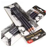 Professional Eraser Pencils Set - Brusarth 3pc Erasing Small Details or add Highlights for Sketching Pencils, Colored Pencils, Charcoal Drawings. Fine Detail Eraser for Beginners & Artists