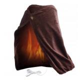 Nekewe USB Heated Warm Fleece Shawl & Wrap Intelligent Electric Heating Blanket Kneepad for Home?Coffee