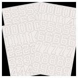 102 Pcs Baseball Helmet Numbers Sticker 1.25 Inch Vinyl White Sports Helmet Numbers Decals Self Adhesive Hockey Helmet Stickers for Baseball, Hockey, Football, Lacrosse, Batting(White)