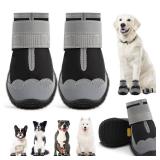 Dog Shoes for Small Dogs, Dog Boots & Paw Protectors for Hardwood Floors, Outdoor Dog Booties for Hot Pavement Winter Snow Hiking, Waterproof Dog Shoes with Reflective Strips Size 1