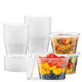 Elegant Disposables 16 OZ - 24 Sets Plastic Deli Food Storage Containers with Airtight Flexible Lids Microwavable, Leak Free, Washable, Freezer Safe.