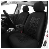 Pariitadin Car Seat Covers Front Pair, Washable and Breathable Seat Covers for Cars, Universal Fit Car Interior Covers for Most Sedan Truck SUV, Black