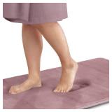 Genteele Bath Mats for Bathroom Non Slip - Mauve 17" x 24" Memory Foam Bathroom Rugs - Quick Dry Bath Mat