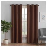 Eclipse Microfiber Total Privacy Blackout Thermal Grommet Window Curtain for Bedroom (1 Panel), 42 in x 63 in, Chocolate