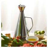 Olietta Stainless Steel Non Drip Leak Proof No Mess Oil & Vinegar Pourer & Kitchen Drizzler Bottle 1000ML 1 Litre Great for Pouring & Drizzling Olive Oil & Other Liquids Easy to Clean & Leakproof