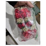 Estationeryhouse Handcrafted Two Artificial Flower Garlands, 24", Red and Gold for Weddings, Diwali, Pooja (Pack of 2)