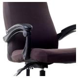 WOMACO Printed Office Chair Covers, Stretch Computer Chair Cover Universal Boss Chair Covers Modern Simplism Style High Back Chair Slipcover (Coffee, Medium)