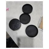 Furniture Coasters, 4PCS 2.5" Furniture Caster Cups for Hardwood Floors, Rubber Furniture Pads Non Slip Furniture Grippers, Bed Couch Stoppers to Prevent Sliding - Protect All Types of Flooring, Black