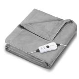 Beurer HD71 Heated Electric Blanket | Cozy-Soft Fleece Throw, Auto shut-off, 50" x 60" in (Adult Size) | Portable Heating Blanket for Bed, Desk & Office | with Control | Perfect for Home & Travel