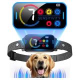 Bark Collar, Ultrasonic Dog Bark Collar for Large Medium Small Dogs, Smart Barking Collar, Rechargeable Anti Bark Collars for Dogs with Adjustable Ultrasonic Beep Vibration Modes & Sensitivity(Black)