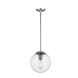 Pair of Sea Gull Leo - Hanging Globe 11 Pendant Light in Satin Aluminum - Retail: $114.98each