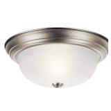 Kichler 13.25 Round 2 Light Brushed Nickel Flush Mount Light with Alabaster Swirl Glass