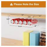 Bellsal Under Shelf Basket, 4 Pack Metal Hanging Wire Shelf Under Shelf Storage, Slides Under Cabinet Shelf, Space Saving for Kitchen Pantry Office Bathroom Bookshelf Under Shelf Organizer, White