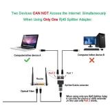 Ethernet Splitter, RJ45 Splitter Adapter LAN Network Internet Splitter 1 to 2, Ethernet Cable &LAN Internet Splitter for Cat5 Cat5e Cat6 Cat 7 Cable-2pcs