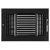 10"w X 6"h 3-Way AIR Supply Grille - Vent Cover & Diffuser - Flat Stamped Face - Black [Outer Dimensions: 11.75"w X 7.75"h]