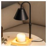 GODONLIF Black Dimmable Candle Warmer Lamp, Adjustable Height, Timer, Wooden Base, for Scented Wax with 2 Bulbs