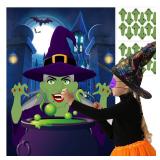 Halloween Party Games for Kids Pin the Nose on The Witch Game Hocus Pocus Games for kids Halloween Hocus Pocus Party Activities Decorations Pin The Tail Game for Halloween Themed Party Favors