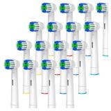 Replacement Toothbrush Heads Compatible with Oral-B Braun, 16 Pcs Professional Electric Toothbrush Heads Brush Heads for Oral B Replacement Heads Refill Pro 500/1000/1500/3000/3757/5000/7000/7500/8000