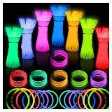 JICUICUI Ultra Bright Christmas Glow Sticks - 500PRO Party Pack with Connectors for Christmas, Neon Birthday and Holidays - Multicolor 8" Glow Sticks Necklaces Bulk