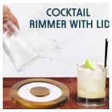 Geiserailie Margarita Salt Rimmer Set with Lid, Wooden Glass Rimmer Margarita Salt and Sugar Rimmer Salt Tray for Cocktails Drinks Bar Margarita Gift Set, for Wide Glasses up to 5 Inches