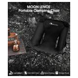 MOON LENCE Portable Folding Camping Chairs, Backpacking Chair, Ultralight Compact, 400 lbs Capacity, for Outdoor Camp, Travel, Beach, Picnic, Festival, Hiking, Black, 2 Pack