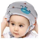 IULONEE Baby Infant Toddler Helmet No Bump Safety Head Cushion Bumper Bonnet Adjustable Protective Cap Child Safety Headguard Hat for Running Walking Crawling Safety Helmet for Kid (Grey Zoo)