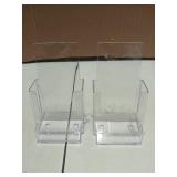 MaxGear Brochure Holder 4 inch, Acrylic Brochure Holders with Business Card Holder Countertop Brochure Display Stand Clear Literature Holder Plastic Flyer Holder for Pamphlet, Booklet, Menu, 2 Packs