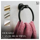 MARMOLUX ACC Matte Black Towel Ring - SUS304 Stainless Steel Wall Mounted Hand Towel Holder for Bathroom - Kitchen & Bathroom Towel Rack - Black Towel Hanger - Bathroom Towel Holder - Hand Towel Rack