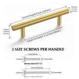 Haliwu 30 Pack/Gold Cabinet Pulls, Brushed Brass Cabinet Pulls Cabinet Handles Gold Dresser Drawer Pulls Stainless Steel Kitchen Hardware Gold Pull 3-1/2 Inch Hole Center