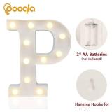 Pooqla LED Marquee Letter Lights Sign, Light Up Alphabet Letter for Home Party Wedding Decoration P