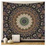 LSTLQHX Green Mandala Tapestry Wall Hanging Indian Hippie Wall Decor Vintage Psychedelic Aesthetic Tapestries Bohemian Wall Art Boho Home Decoration for Bedroom Living Room Dorm