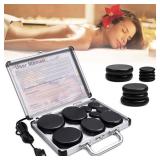 Hot Stones Massage Warmer Kit, 9Pcs Hot Stones Massage Set Portable Hot Stone with Heater, Hot Rocks Basalt Massage Stones for Home Spa Warming Therapy Relaxing