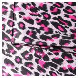 Yutone 59" Wide Satin Fabric, Leopard Skin Animal Print Design Creative Contemporary Artwork, 100% Polyester by The Yard(Pink)