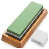 Sharp Pebble Premium Whetstone Knife Sharpening Stone 2 Side Grit 3000/8000 Wetstone Kit -Wet Stone Kitchen Knife Sharpener with Non-Slip Bamboo Base & Flattening Stone