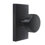 HIEMEY Matte Black Door Knobs Interior with Lock, Modern Privacy Rectangle Door Knob Door Handles for Bathroom Bedroom