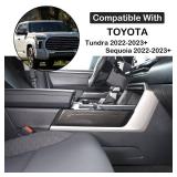 Aunginsy Inner Center Console Gear Control Panel Side Strip Cover Trim Compatible with Toyota Tundra/Sequoia 2022-2023 Car Center Console Gear Box Side Panel Protect Cover Moulding Strip Accessories