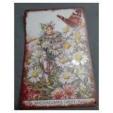 Flower Fairy Metal Tin Signs fairy garden decor Vintage Yard Signs Retro Home Wall Decor - The Michaelmas Daisy Fairy