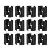 Jamiikury 12 Pairs Wire Shelf Clips, Black Shelf Lock Clips for 1 Inch Post Shelving, Plastic Shelving Sleeves Replacements for Wire Shelving System (24 PCS, Black)