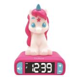 Lexibook - Unicorn Digital Alarm Clock for Kids with Night Light, Snooze and Unicorn Sound Effects, Childrens Clock, Luminous Unicorn, Pink Colour - RL800UNI