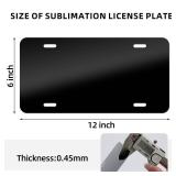 XCLPF 15 Pcs Black Sublimation License Plate Blanks for Custom Design Work,Heat Thermal Transfer Sheet DIY Picture Sublimation Blank,Metal Aluminum Automotive License Plate Plates Tag(0.65 mm)