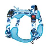 PHOEPET No Pull Tactical Dog Harness,Service Dog Vest with Molle & Loop Panels,Easy Control with Handle for Large Dogs(Ocean Blue,XXL)