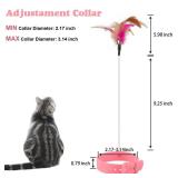 Cat Collar Toy, 3 Pcs Cat Feather Toy with Neck Collar, Interactive Self Playing Toys with Bell for Indoor Kittens Small Animals(Pink/Blue/Green)